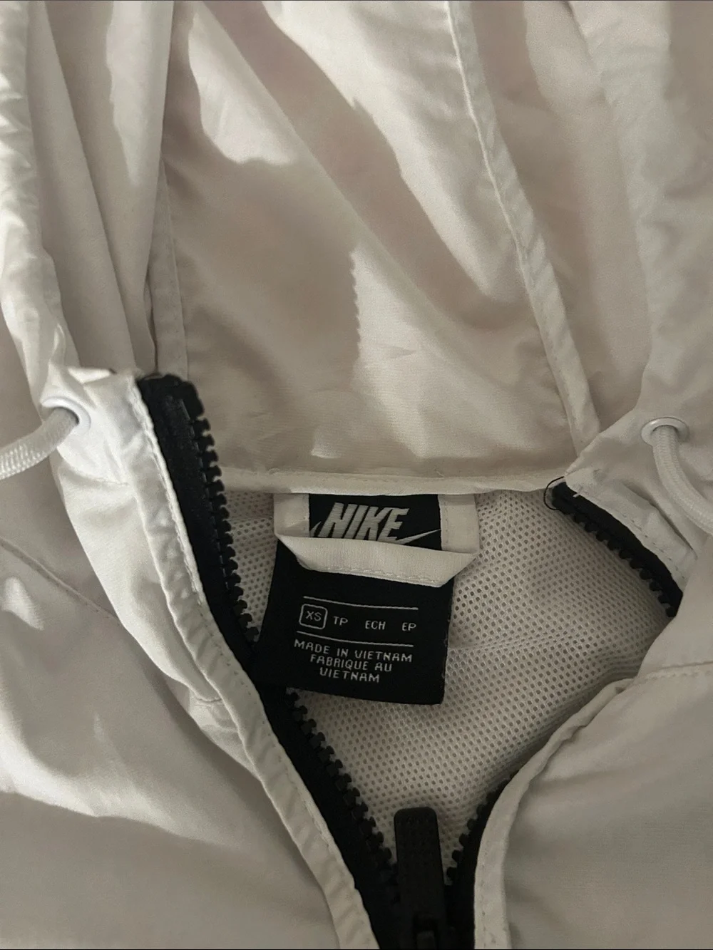 Nike Black and White Colorblock Hooded Jacket
